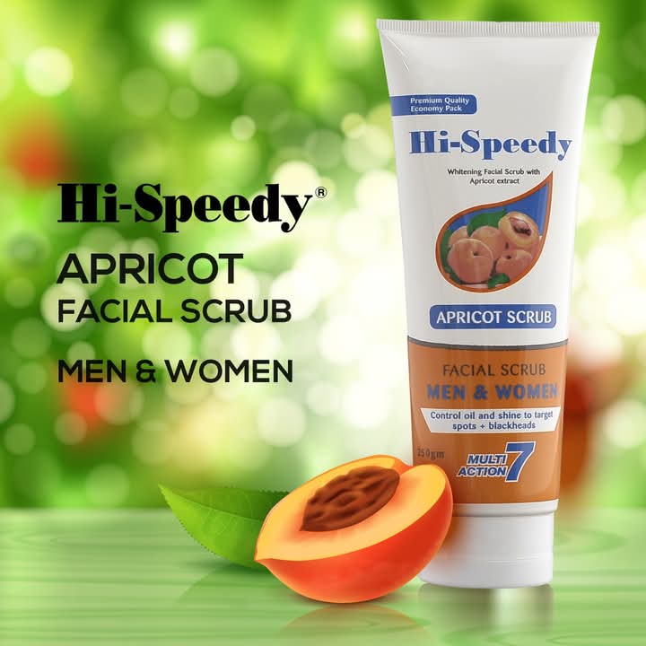 Premium Quality Hi-Speedy Whitening Facial Scrub with Apricot extract 250g men & women