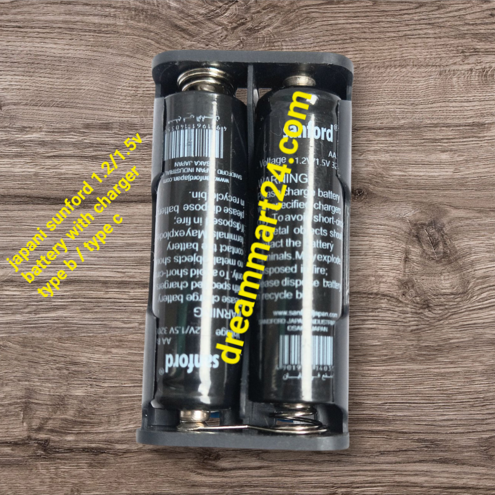 Sanford Rechargeable AA 1.2v/1.5v   3200mAh-2 Pieces Battery with charger type b/type c
