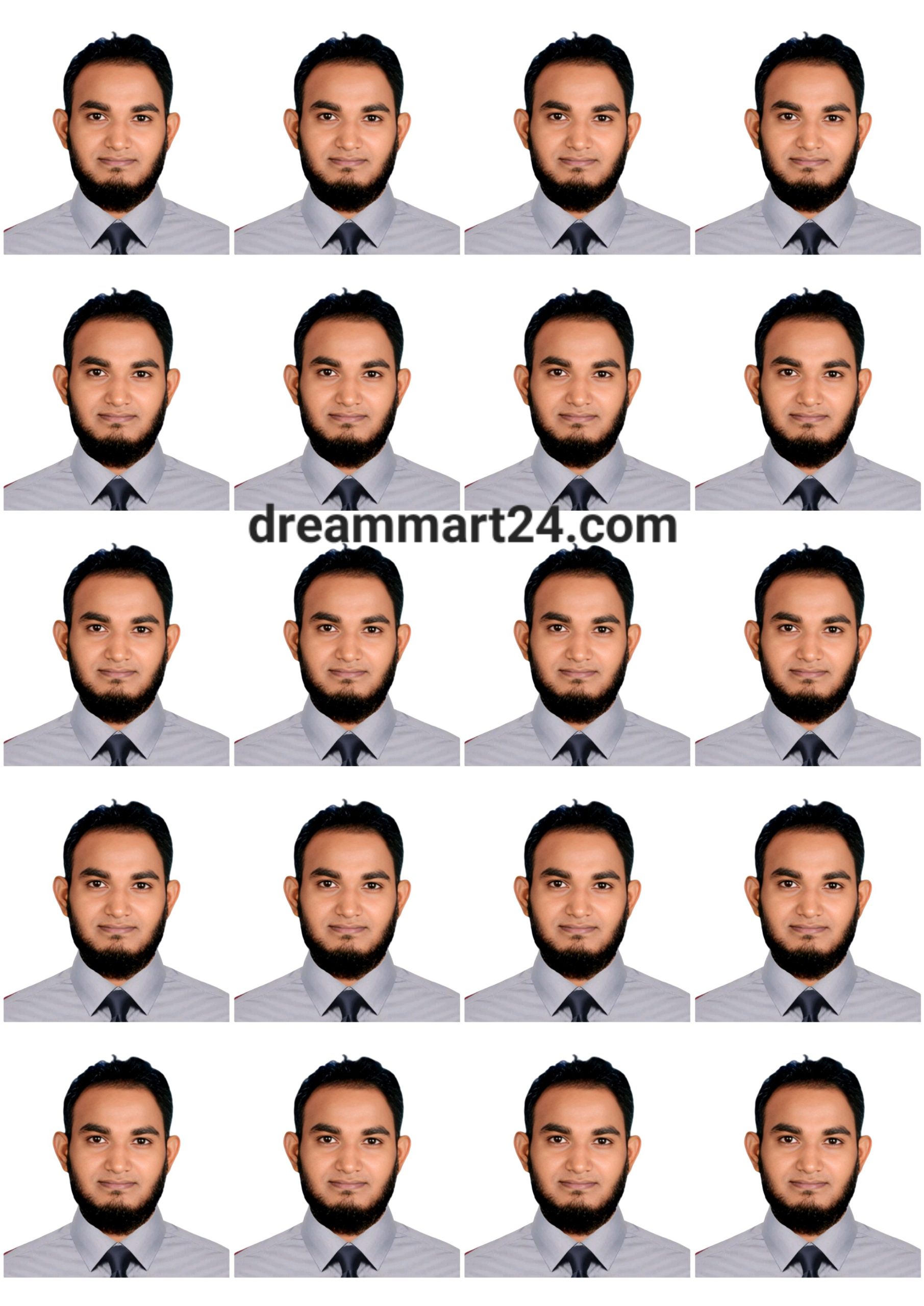 20 piece waterproof passport size photo Print, Customized photo Online Now (Print Only)