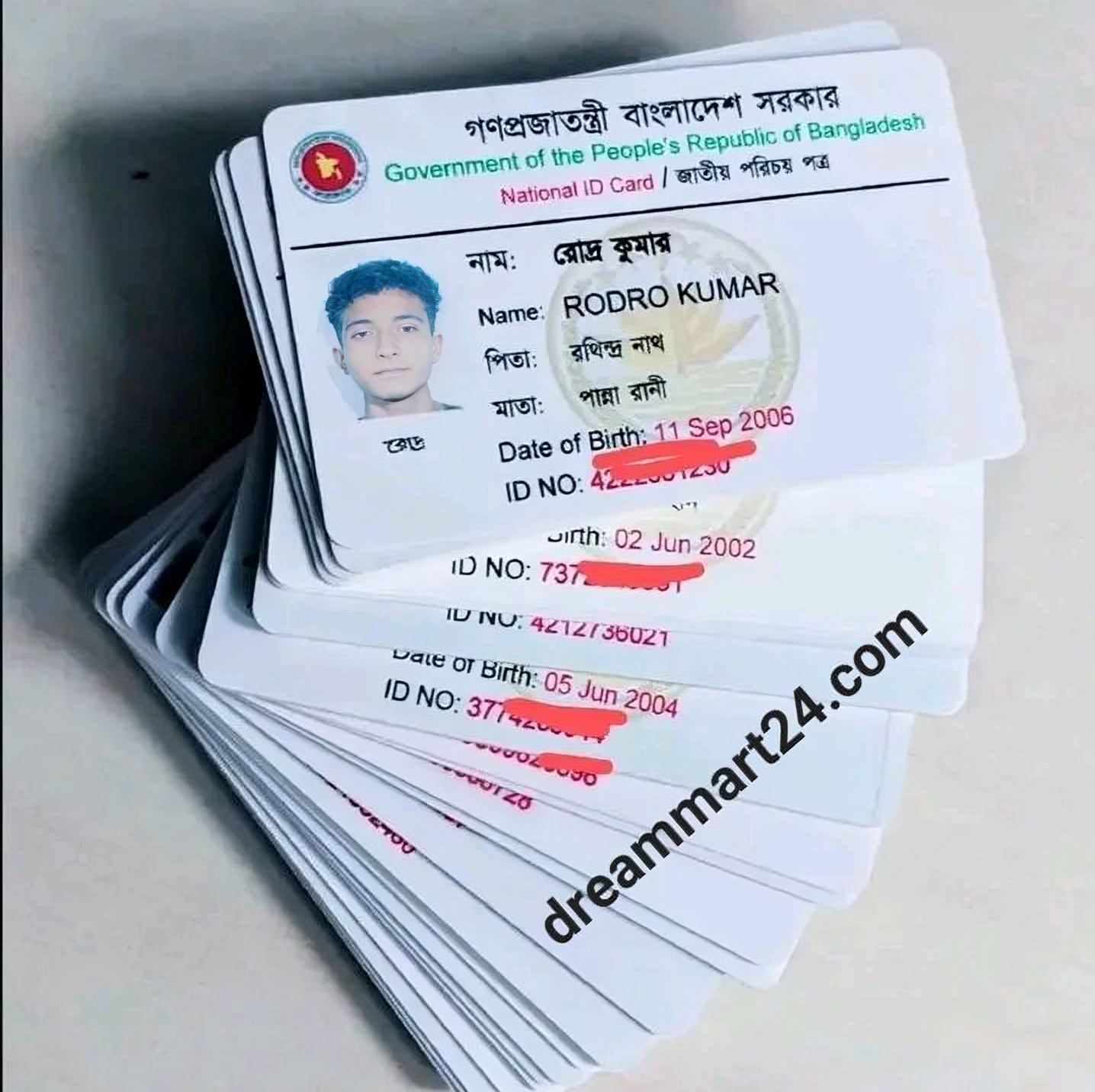 Plastic NID Card Print waterproof plastic card print