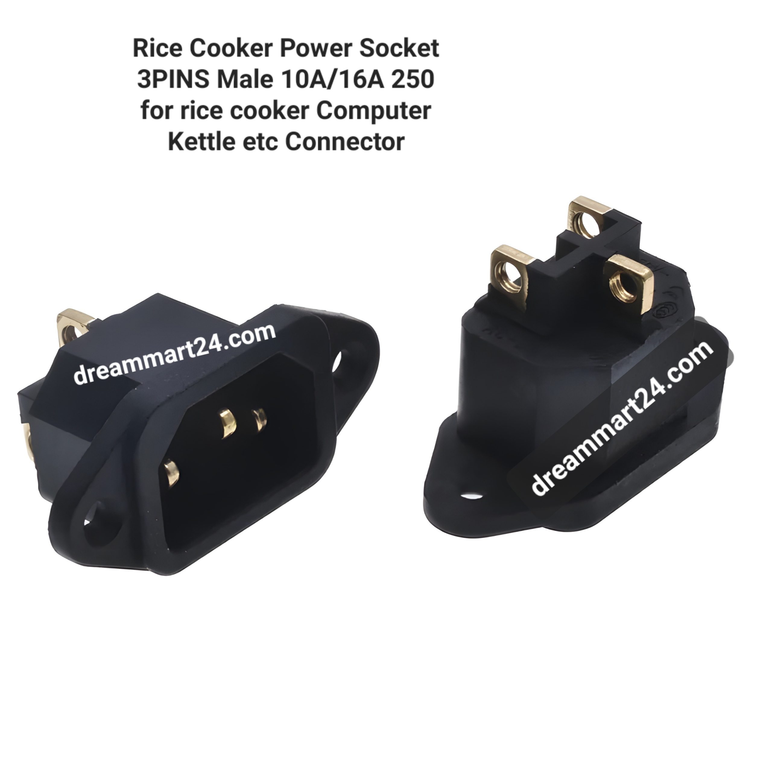 Rice Cooker Power Socket 3PINS Male 10A/16A 250 for rice cooker Computer Kettle etc Connector  AC